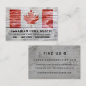 Carte De Visite Canadian Rustic Bois Thème de travail Canad Drapea (Devant / Derrière)