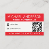 Carte De Visite Canal YouTube | YouTuber professionnel (Devant)