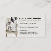 Carte De Visite Canapé beige French chie Chien Chat Animal de comp (Dos)