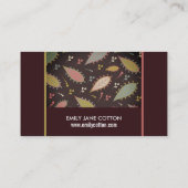 Carte De Visite Canapé chic Boho violet, détaillant d'antiquités (Dos)