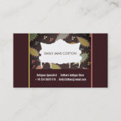 Carte De Visite Canapé chic Boho violet, détaillant d'antiquités (Devant)