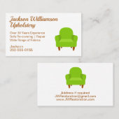 Carte De Visite Canapé de chaise d'étage (Devant / Derrière)