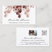 Carte De Visite Canapé du planificateur d'événements QrCode photo  (Devant / Derrière)
