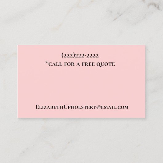 Carte De Visite Canapé et chaises (Dos)