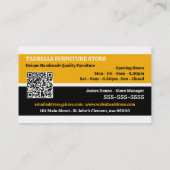 Carte De Visite Canapé Jaune - Ventes de magasin de meubles (Dos)