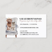 Carte De Visite Canapé moderne blanc Poodé Chien Scottish Cat Pet (Dos)