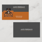 Carte De Visite Canapé moderne Brown et gris Canapé Chien coquelic (Devant / Derrière)