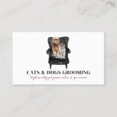 Carte De Visite Canapé noir blanc chien chat animal (Devant)