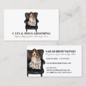 Carte De Visite Canapé Noir blanc Pet Sitter Chien Chat (Devant / Derrière)