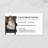 Carte De Visite Canapé Noir blanc Pet Sitter Chien Chat (Dos)