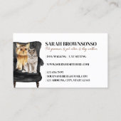 Carte De Visite Canapé noir blanc Yorkie Chien Scottish Chat Pet (Dos)