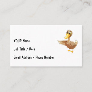 Carte De Visite Canard de dessin animé sympathique avec coordonnée