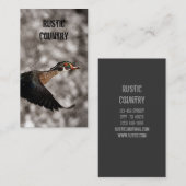 Carte De Visite Canard en bois d'oiseaux aquatiques primitifs de (Devant / Derrière)