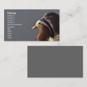 Carte De Visite Canards de mandarine (Devant / Derrière)