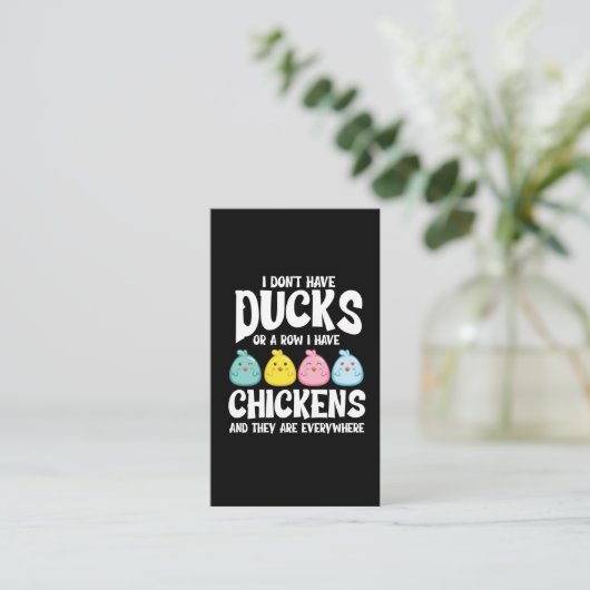 Carte De Visite Canards Ou Une Rangée Où J'Ai Des Poulets Partout (Debout devant)