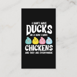 Carte De Visite Canards Ou Une Rangée Où J'Ai Des Poulets Partout