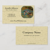 Carte De Visite Canards sauvages volants Jaune (Devant / Derrière)