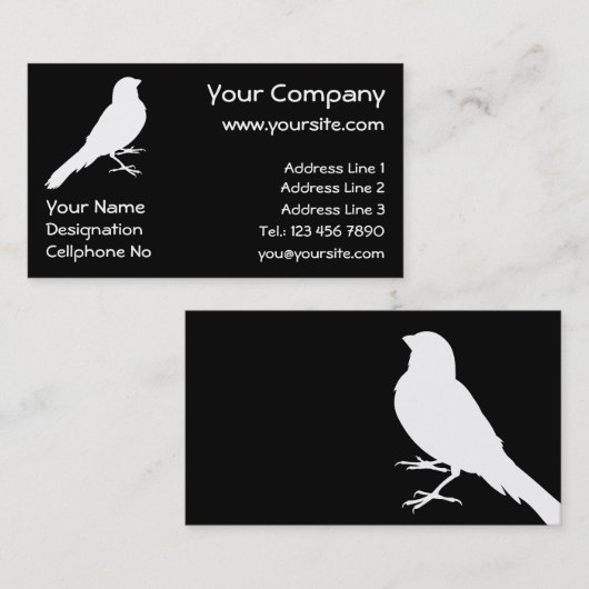 Carte De Visite Canari debout (Devant / Derrière)
