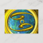 Carte De Visite CANCER jaune pâle noir gris bleu (Dos)