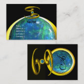 Carte De Visite CANCER MONOGRAM opale jaune noir gris bleu (Devant / Derrière)