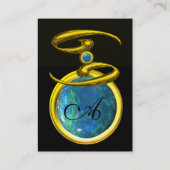 Carte De Visite CANCER MONOGRAM opale jaune noir gris bleu (Dos)