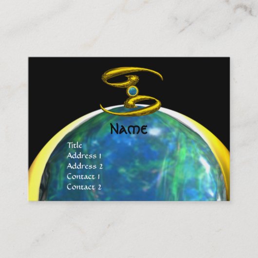 Carte De Visite CANCER MONOGRAM opale jaune noir gris bleu (Devant)