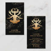 Carte De Visite *~* CANCER Zodiaque Astrologie Lecture d'or et de  (Devant / Derrière)