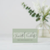 Carte De Visite Candermaker typographie moderne script sauge vert (Debout devant)