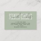 Carte De Visite Candermaker typographie moderne script sauge vert (Dos)