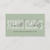 Carte De Visite Candermaker typographie moderne script sauge vert (Devant)