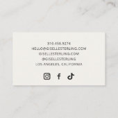 Carte De Visite Candle Maker Neutral Beige Watercolor Elegant (Dos)