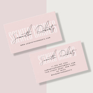 Carte De Visite Candmaker typographie moderne script rose vif