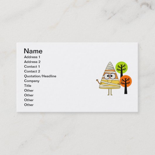 Carte De Visite Candy Corn maman Halloween (Devant)