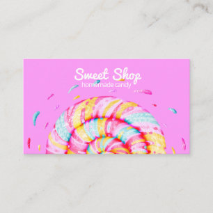Carte De Visite Candy sucré Lollipop Illustration de rose maison