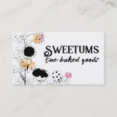 Carte De Visite caniche boulangerie bonbons fleurs biscuit cupcake (Devant)