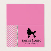 Carte De Visite Caniche | Chien Groomer (décalage) (Extérieur déplié)