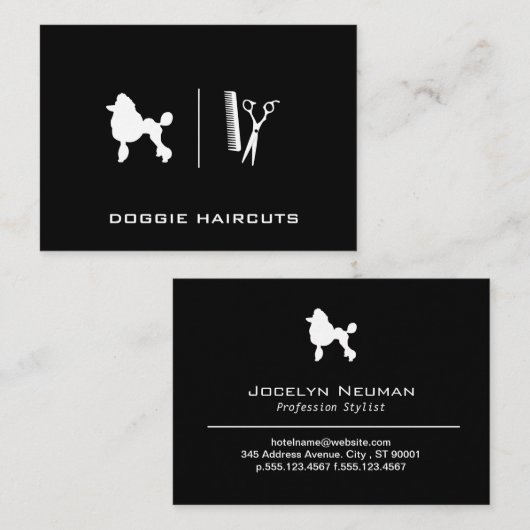 Carte De Visite Caniche | Gros (Devant / Derrière)