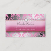 Carte De Visite Caniche snob de rose de miroitement de damassé du (Dos)