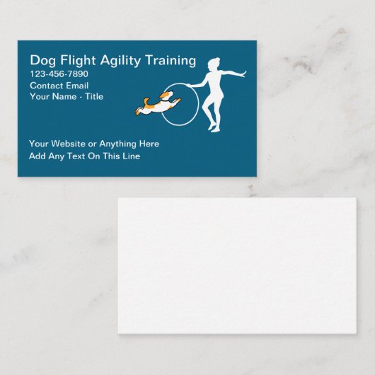 Carte De Visite Canine Agility Chien Services d'entraînement (Devant / Derrière)