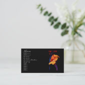 Carte De Visite Canna Lys sur noir avec bleu (Debout devant)