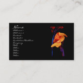 Carte De Visite Canna Lys sur noir avec bleu (Devant)