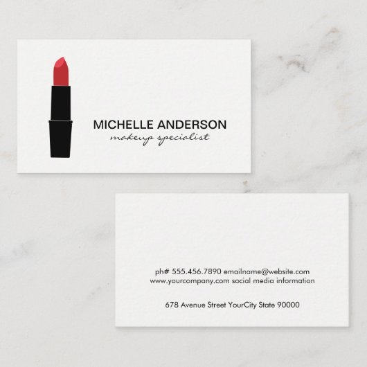 Carte De Visite Canne à lèvres (Devant / Derrière)