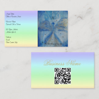 Carte De Visite Canne bleue à code QR