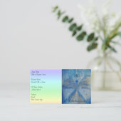 Carte De Visite Canne bleue à code QR (Debout devant)