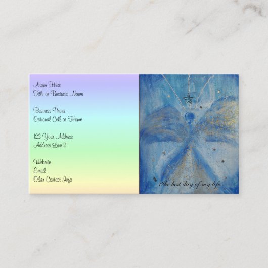 Carte De Visite Canne bleue à code QR (Devant)