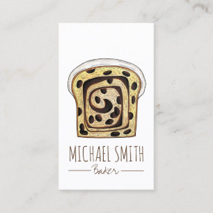 Carte De Visite Cannelle Raisin Pain Boulangerie de pain boulanger
