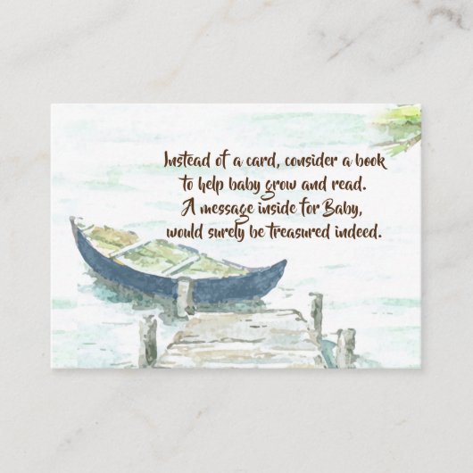 Carte De Visite Canoe Adventure Book for Baby shower Insertion (Devant)