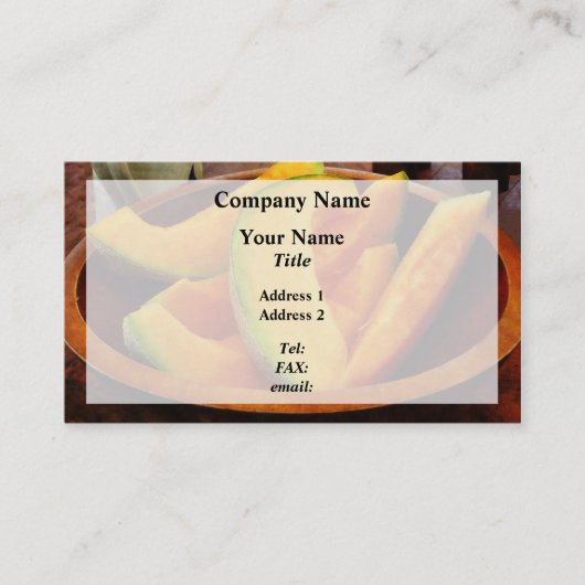 Carte De Visite Cantaloupe de tranches (Devant)