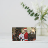 Carte De Visite Caoutchouteux et Père Noël (Debout devant)