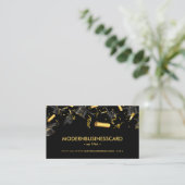Carte De Visite Cap de graduation noir pour école de croissance (Debout devant)